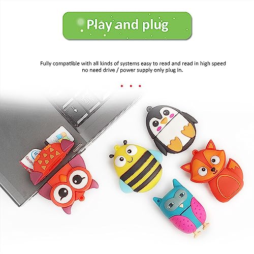 LEIZHAN 16GB USB Stick High Speed Silikon Eule Cartoon 2.0 Flash-Memory Stick Pen Drive Laptop Computer PC Windows - 2