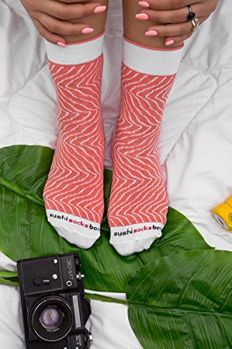 Rainbow Socks – Damen Herren – Sushi Socken Lachs – Lustige Geschenk – 1 Paar – Größen 36-40 - 7