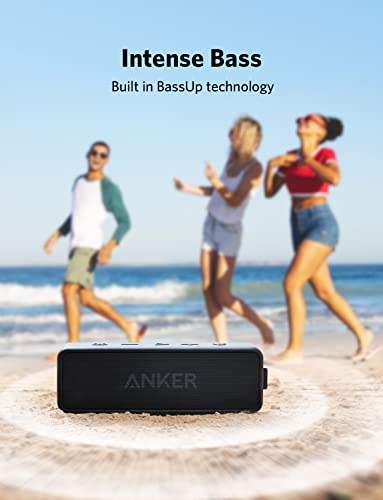 Anker SoundCore 2 Bluetooth Lautsprecher, Fantastischer Sound, Enormer Bass mit Dualen Bass-Treibern, 24h Akku, Verbesserter IPX7 Wasserschutz, Kabelloser Lautsprecher für iPhone, Samsung (Schwarz) - 2