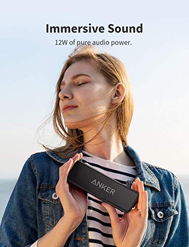 Anker SoundCore 2 Bluetooth Lautsprecher, Fantastischer Sound, Enormer Bass mit Dualen Bass-Treibern, 24h Akku, Verbesserter IPX7 Wasserschutz, Kabelloser Lautsprecher für iPhone, Samsung (Schwarz) - 4