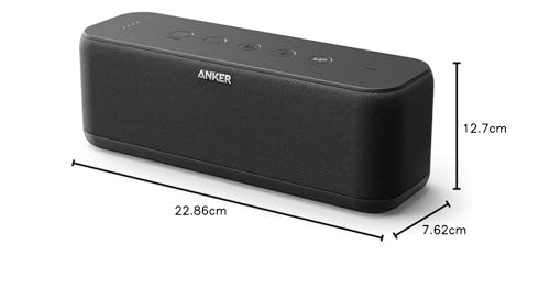 Anker SoundCore Boost Bluetooth Lautsprecher, BassUp Technologie, IPX7 Wasserschutz, 12 Std Akku, 20m Reichweite, Duale Treiber, intensiver Bass, EQ - 9