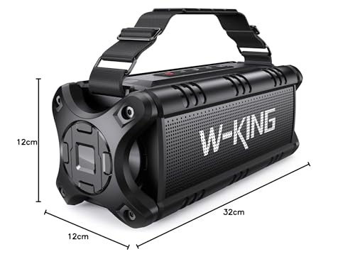 W-KING 50W(70W Piek) Bluetooth Lautsprecher Wasserdicht, 24 Stunden Laufzeit, 8000mAh Power Bank, 30 Meter Reichweite, Tragbare Bluetooth Speaker Box Lautsprecher Musikbox mit TWS/NFC (Alles Schwarz) - 10