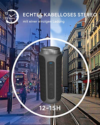 Bluetooth Lautsprecher, Zamkol 30W kabelloser Lautsprecher Wasserdichter IPX6 Tragbarer Bluetooth 5.0, 360° TWS Stereo Sound, Bis zu 15 Stunden Kabellos Musik Abspielen,Eingebautes Mikrofon - 7