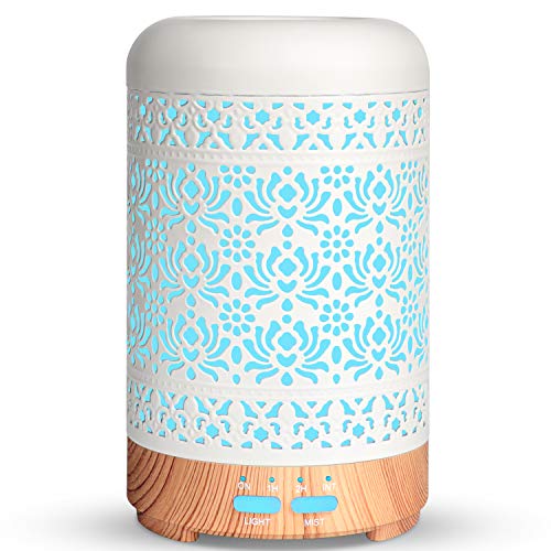 SALKING Aroma Diffuser, Metall Diffusor für Ätherische Öle, BPA-Free Aromatherapie Diffusor mit Einstellbarem Nebelmodus, Automatisch Power-Off Duftlampe für Zuhause Büro Yoga