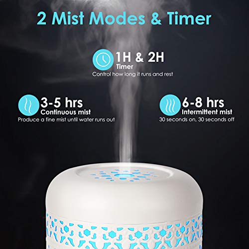 SALKING Aroma Diffuser, Metall Diffusor für Ätherische Öle, BPA-Free Aromatherapie Diffusor mit Einstellbarem Nebelmodus, Automatisch Power-Off Duftlampe für Zuhause Büro Yoga - 3