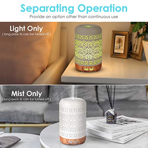 SALKING Aroma Diffuser, Metall Diffusor für Ätherische Öle, BPA-Free Aromatherapie Diffusor mit Einstellbarem Nebelmodus, Automatisch Power-Off Duftlampe für Zuhause Büro Yoga - 5