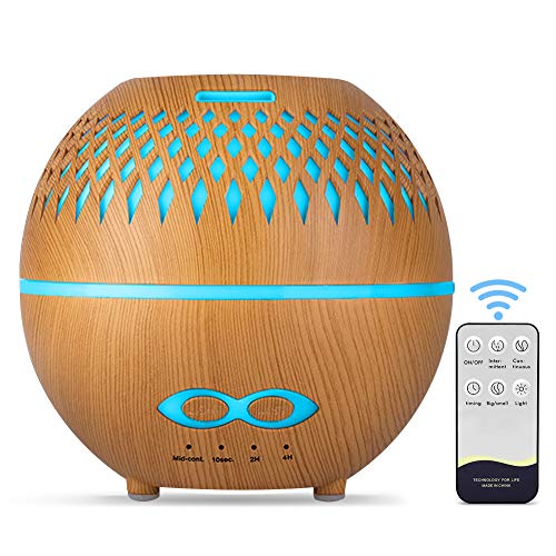 tronisky Aroma Diffuser 400ml, Luftbefeuchter Ultraschall Duftlampe mit 7 Farben LED, BPA-Frei Aromatherapie Ätherische Öle Diffuser Raumbefeuchter für Zuhause, Büro, Schlafzimmer, Yoga, SPA