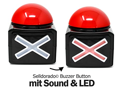 Buzzer mit Sound & LED-Beleuchtung – DER Party-Spaß für die ganze Familie – Ideal für Spieleabende, Quiz-Shows & Feiern - 2