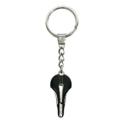 ebos Schlüsselanhänger ✓ aus Metall ✓ Accessoire | fob Key | Sport | Sportarten (Fahrradsattel / schwarz) - 2