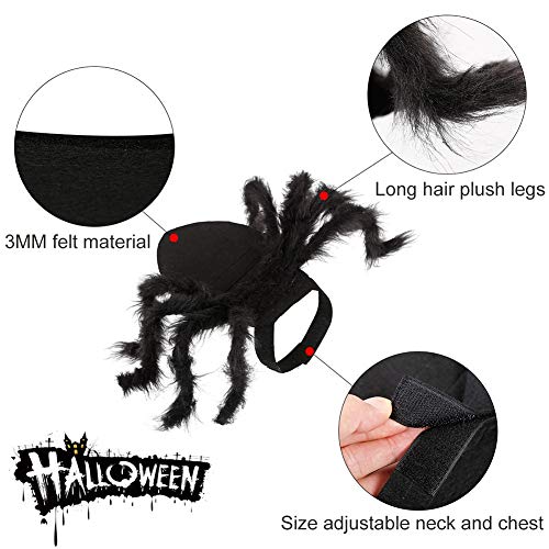 Spinne Hund Kostüm Lustige Halloween Tarantel Katze Kostüm, gruselig kriechend Araneid Haustier Kostüm Hund Cosplay Kleid für Welpen Kleine Mittlere Große Katzen Besondere Ereignisse Foto Requisiten - 3