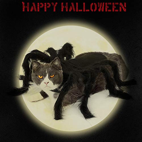 TAKEFUNS Halloween-Tarantel Kostüme, Spinnen-Hundekostüm, künstliche Spinne Beine, Halloween-Party Haustier-Kleidung, Karneval, warm, Cosplay-Anzüge für Katzen und Welpen, Größe M - 3