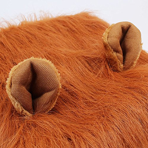 ETPARK Hund Löwe Mähne, Groß Pet Hund Katze Löwe Perücken Mähne Haar mit Ohren für Festival Party Kleidung Schals Kostüm Hund (Type 3) - 5