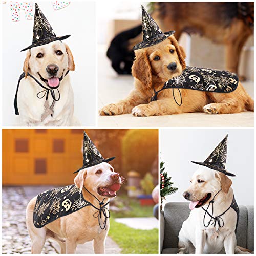 POPETPOP Haustier Halloween Kostümiert Kap mit Zaubererhut Hunde Katzen Halloween Kleidern (Größe M) - 6