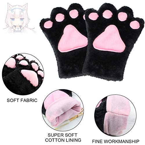 ECOMBOS Katzen Kostüm Zubehör - Katzenohren, Fliege, cosplay für katzen Tierkostüm Adorable Party Kostüm Zubehör Cosplay Halloween Mädchen Damen Mädchen und Kinde (Katze-Schwarz) - 5