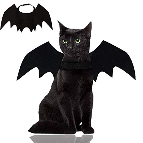 CZNDY Katze Bat Wings Kostüm, Halloween Katze Kleidung, Pet Hund Bat Wings Katze Fledermaus Kostüm, Katze Fledermaus Kostüm, (3 Größen, geeignet für Katzen und Hunde) (S)