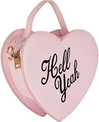 Lulu Hun Damen Tasche Bina Hell Yeah 50s Herz Heart Handbag (Pastellrosa/Schwarz) - 2