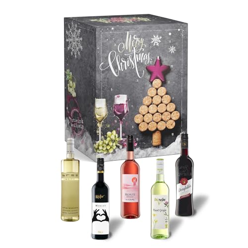 Wein Adventskalender mit 24 außergewöhnlichen Weinsorten aus aller Welt | Geschenk für Erwachsene| Wein aus verschiedenen Ländern trinken | neue Rotweine Weißweine probieren | Weinselektion - 8