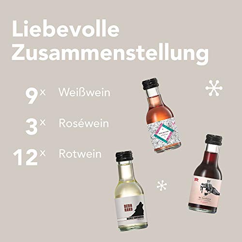 Foodist Wein Adventskalender 2020 - Mini Tasting-Flaschen (24 x 100ml) mit Alkohol als besonderes Geschenk-Set zum Probieren für erwachsene Weinliebhaber und Gourmets - 3