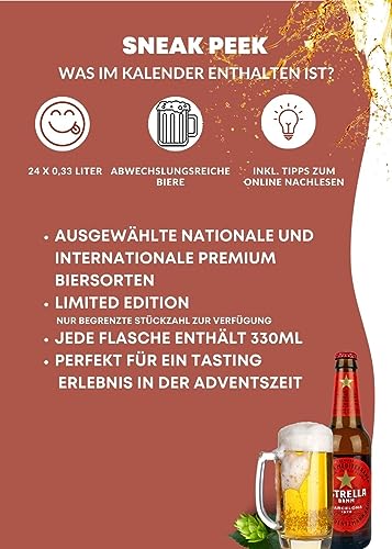 Adventskalender mit 24 Bieren aus aller Welt (24 x 0.33L) I besonderes Adventsgeschenk für Bierliebhaber inkl. Geschenkbox I Geschenkidee für Freund Freundin Vater Mann - 4