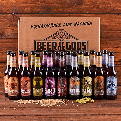 WACKEN BRAUEREI Craft Beer Box 18 x 0,33 l verschiedene Sorten | GÖTTERGABE | Viking Craftbeer Set Gift for Men | Wikinger Kraft Bier Geschenk für Männer | Party Festival Heavy Metal