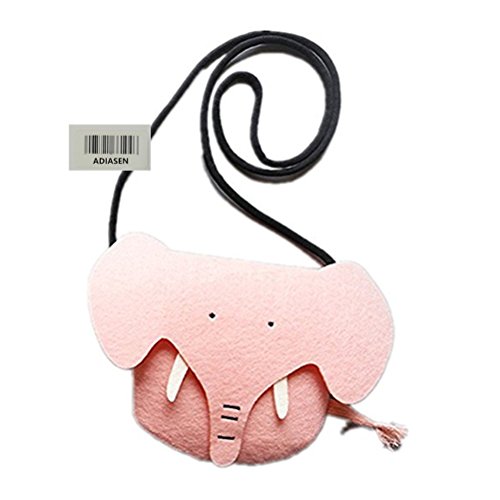 ADIASEN niedliche Elefant Handtasche Schultertasche für Kleinkinder kleine Mädchen Tasche Baby (Rosa)