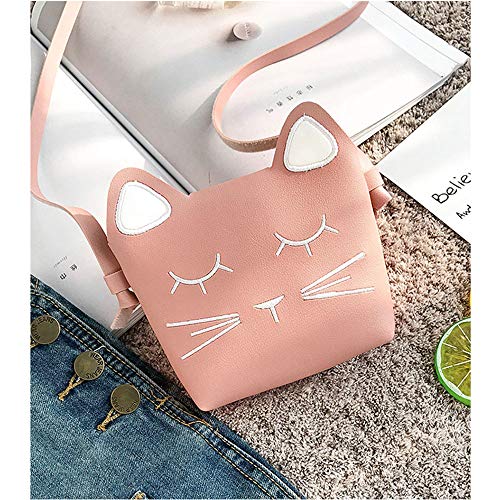 whatUneed Süße kleine Mädchen Umhängetasche Handtasche, Prinzessin Mini Taschen, Katze Cross Body Messenger Bag - 3