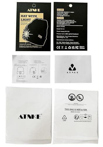 ATNKE LED beleuchtetes Stirnband, wiederaufladbarer USB-Laufhut 4 LED-Lampe mit wasserdichtem Licht und Blinkender Alarmscheinwerfer Hohe Stretch Multi-Color/Grau - 9