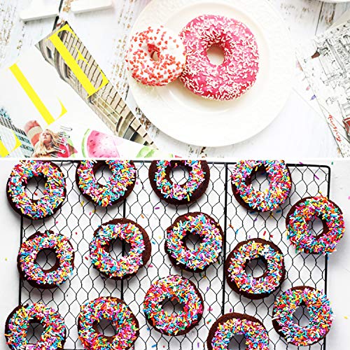 HOUSEGAGA Silikonform Doughnut Silikon Backform Donut Formen-3 Stück Mini Antihaft Donut Silikon Backformen 6er Hohlraum-Safe Backblech für Fondant Donut Muffins, 26,5x18x3,5cm (Blau&Grün&Violett) - 6