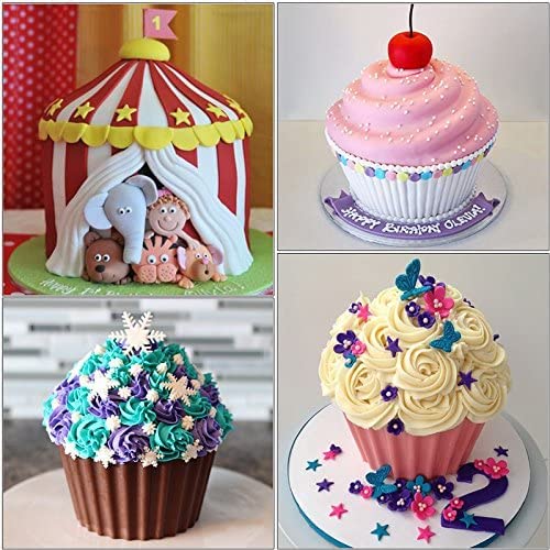 MoNiRo Große Cupcake Backform – Extra XXL Muffinform mit Spritztüllen und Spritzbeutel zum Backen – Giant Cupcakes – 30 Teiliges Back-Set Zubehör Silikon Form für Torten, Muffins und Deko - 8