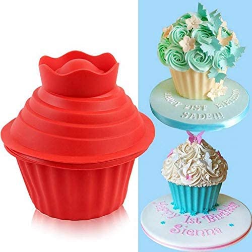 MoNiRo Große Cupcake Backform – Extra XXL Muffinform mit Spritztüllen und Spritzbeutel zum Backen – Giant Cupcakes – 30 Teiliges Back-Set Zubehör Silikon Form für Torten, Muffins und Deko - 9