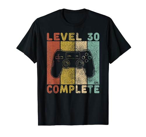 Herren 30. Geburtstag Männer Gamer Level 30 Complete 30 Jahre T-Shirt