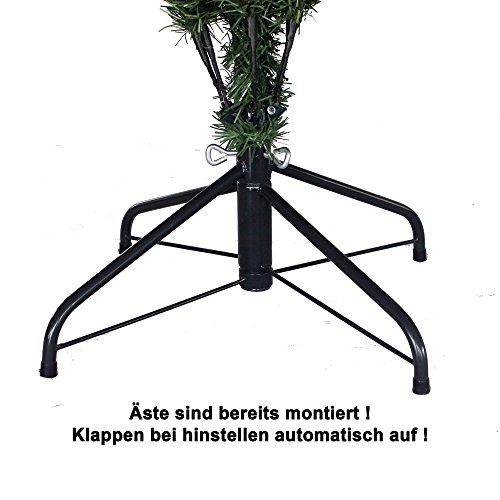 RS Trade HXT 15013 künstlicher Weihnachtsbaum 240 cm mit Schnee und Zapfen (Ø ca. 150 cm) ca. 1815 Spitzen, schwer entflammbarer Tannenbaum mit Schnellaufbau Klappsystem, inkl. Christbaum Ständer - 8