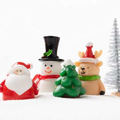 Weihnachtsdeko Figuren, 16 Stück Miniatur Weihnachten Figuren, Weihnachtliche Minifiguren, Kleine Schneemann Figuren zum Basteln von Schneekugeln, Harz Figuren zum Basteln und Tischdeko - 6