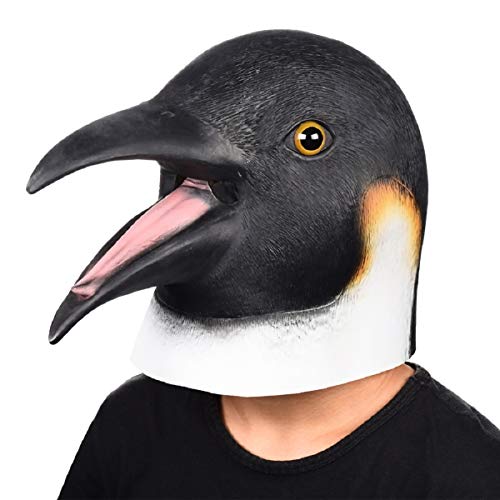 Finalshow Pinguin Maske Latex Tiermaske Kopf Kostüm für Halloween Weihnachten Party Dekoration Masken - 2