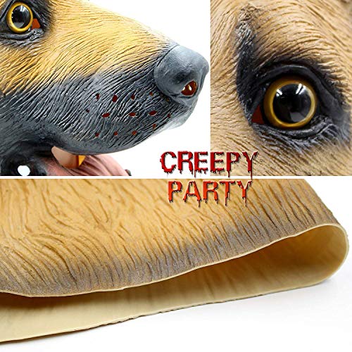 CreepyParty Halloween Kostüm Party Tierkopf Latex Maske Deutscher Schäferhund - 4