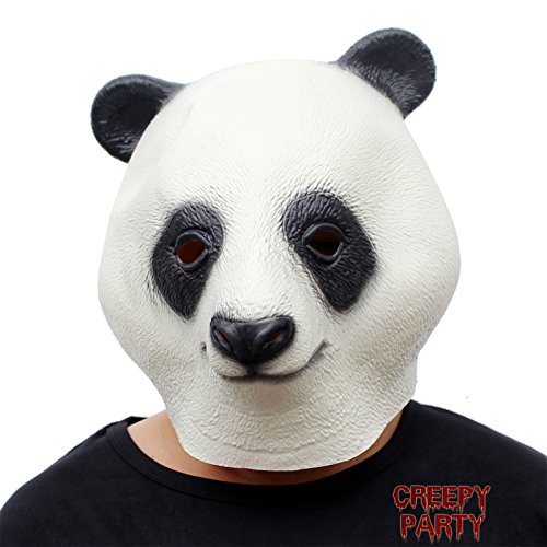 CreepyParty Halloween Kostüm Party Tierkopf Latex Maske Panda