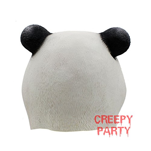 CreepyParty Halloween Kostüm Party Tierkopf Latex Maske Panda - 7