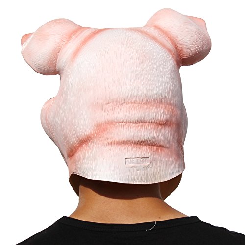 PartyCostume – Glückliches Schwein Maske – Halloween Party Lustig, Süß Latex Tierkopf Maske - 6