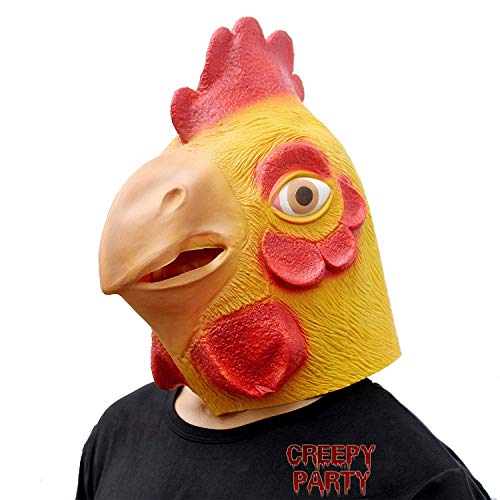 CreepyParty Halloween Kostüm Party Tierkopf Latex Maske Huhn der Hahn