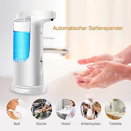 Seifenspender 【2020 Newest Version】 Berührungsloser Automatischer Seifenspender, Infrarot-Bewegungssensor Edelstahlschale Flüssigkeit Freisprech-Handseifenspender, Verbesserte Wasserdichte Basis - 2