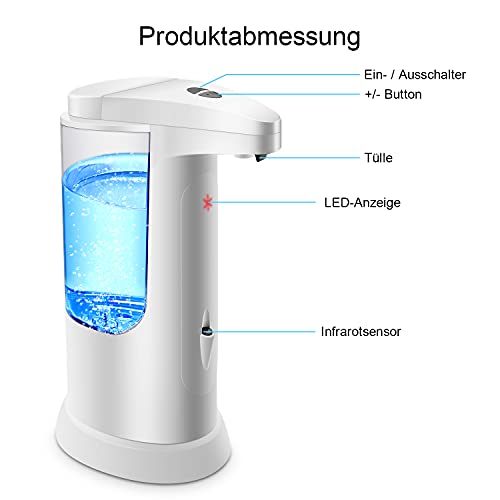 Seifenspender 【2020 Newest Version】 Berührungsloser Automatischer Seifenspender, Infrarot-Bewegungssensor Edelstahlschale Flüssigkeit Freisprech-Handseifenspender, Verbesserte Wasserdichte Basis - 9