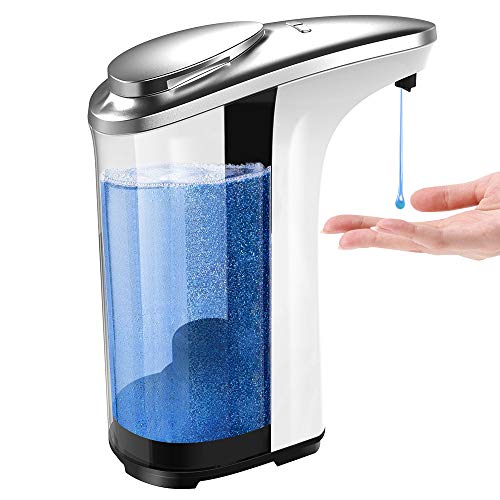 Tesoky Seifenspender,500ml Seifenspender Automatisch Berührungslos Desinfektionsspender mit Sensor Infrarot, 5 Gänge Einstellbare Schalter und Wasserdicht, Gelten Badezimmer, Küche, Hotel, Restaurant