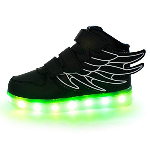 LED - Laufschuhe Schuhe Für Junge/Mädchen, 7 Farben Wechselhaftes Blinken Sport LED Leuchten Chargable Durch USB-Linie. Flamme Und Flügel - Design