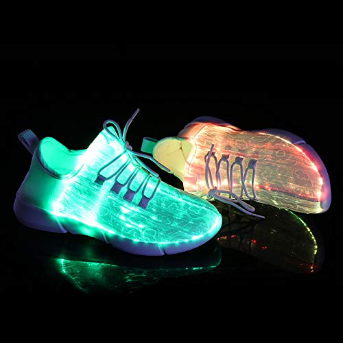 Shinmax LED Schuhe CE-Zertifikat, 7 Farbe USB Aufladen LED Leuchtend Sport Schuhe Sportschuhe LED Sneaker Turnschuhe für Unisex-Erwachsene Herren Damen - 4