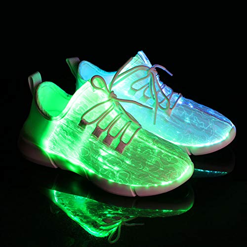 Shinmax LED Schuhe CE-Zertifikat, 7 Farbe USB Aufladen LED Leuchtend Sport Schuhe Sportschuhe LED Sneaker Turnschuhe für Unisex-Erwachsene Herren Damen - 6