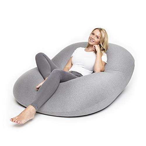 Lumaland Flexi Comfort Sitzsack Premium Bean Bag Sitzkissen Big 155 x 100 cm Hellgrau - 4