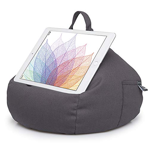 iBeani, Ständer für iPad & Tablet, Sitzsack-Kissen für alle Geräte und jeden Winkel auf jeder Oberfläche grau schiefergrau