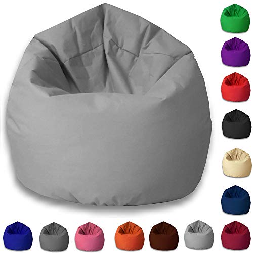 byufya Sitzsack EPSStyropor Füllung-In&Outdoor Verschiedene Farben&Größen-BeanBag Sitzkissen Bodenkissen Kinder Sitzsäcke Relax Game Möbel Kissen Sessel Sofa Gaming(XXL ca.75cm-ca.430 Liter Grau)