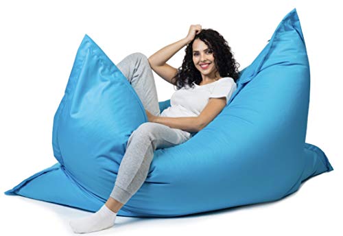 sunnypillow XXL Sitzsack, Riesensitzsack Outdoor & Indoor 180 x 145 cm mit 380L Styropor Füllung Sessel für Kinder & Erwachsene Sitzkissen Sofa Beanbag viele Farben und Größen zur Auswahl Blau