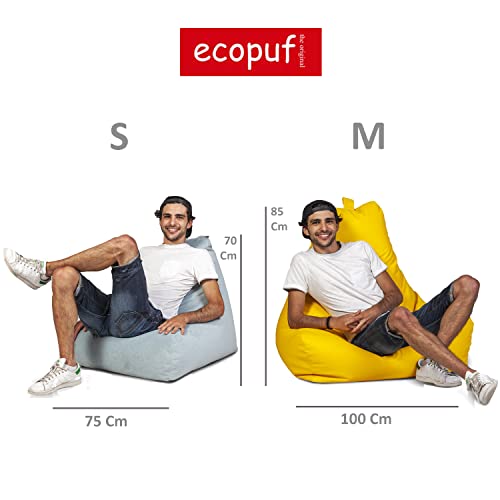 Ecopuf Keiko S Mix Sitzsack – Outdoor und Indoor Polyester-Bean-Bag mit Anti-Verlust Reißverschluss - 3